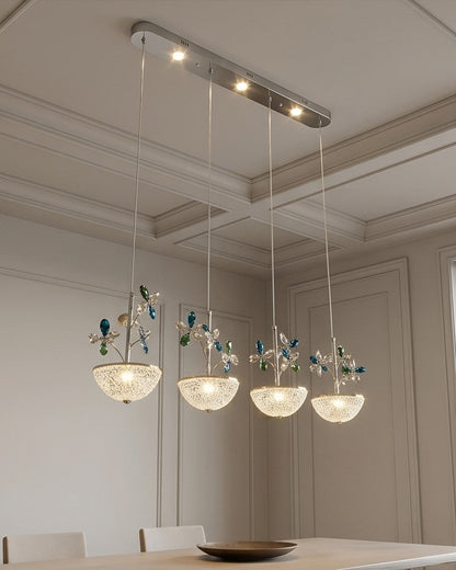 Sapphire Bloom Linear Pendant Light