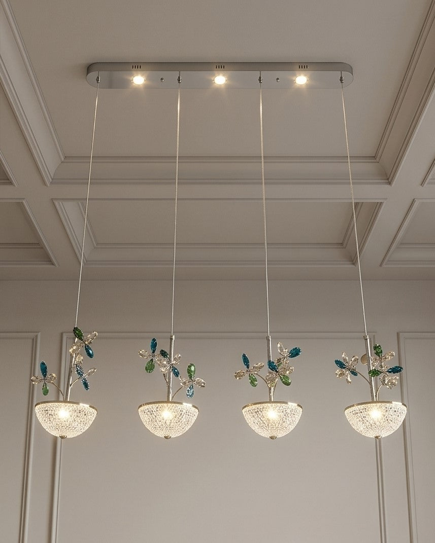 Sapphire Bloom Linear Pendant Light