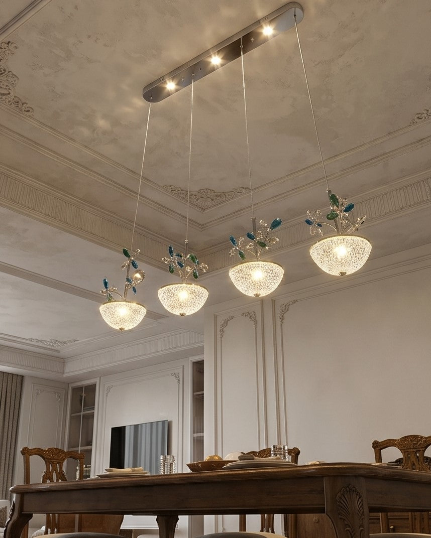 Sapphire Bloom Linear Pendant Light
