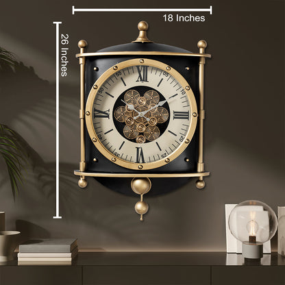Signature Time Luxury Designer Wall Clock For Living Room With Moving Gear Mechanism Buy Wall Clock Online (Steel Body)