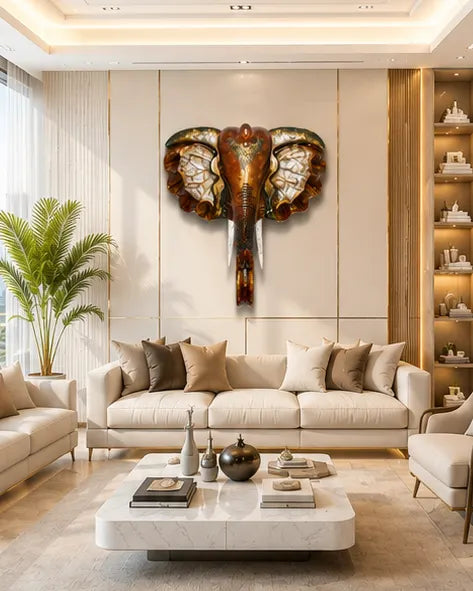 Royal Elephant Head Wall Mount