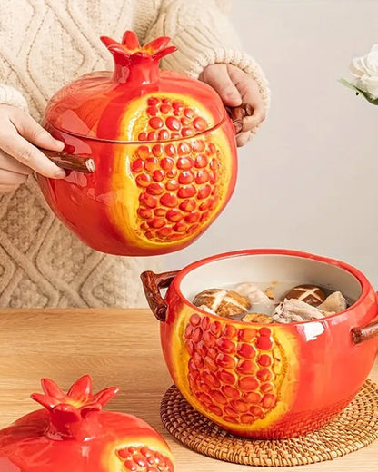 Pomegranate Ceramic Casserole With Lid - 3.5 Ltr