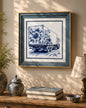 Blue & White Framed Wall art - 12"x12"