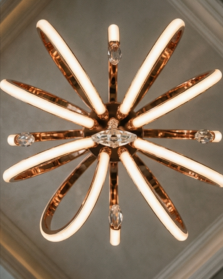 Contemporary Curve Drop Chandelier