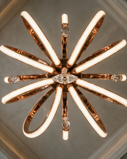Contemporary Curve Drop Chandelier