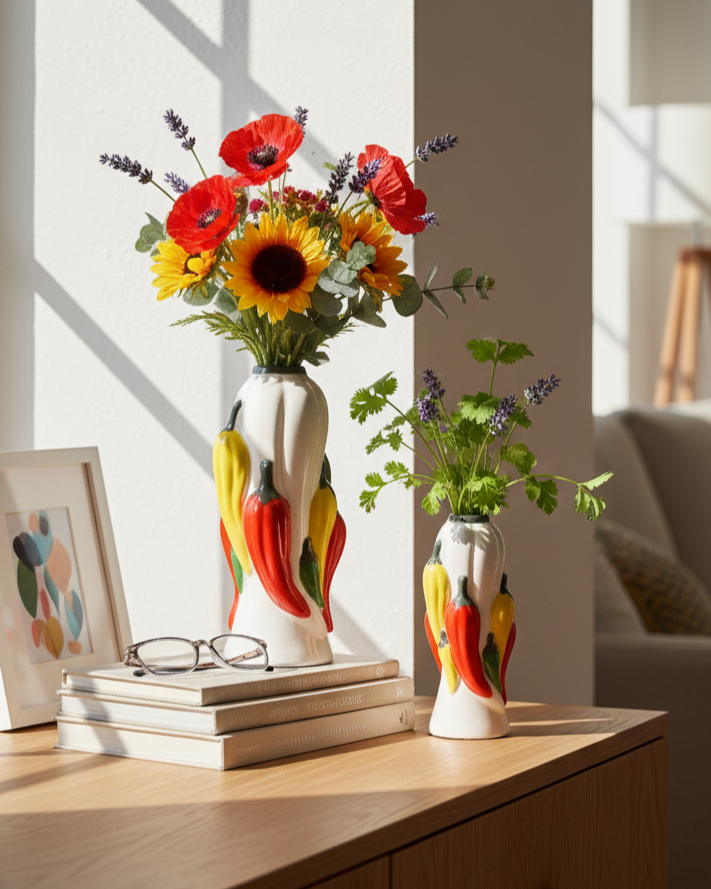 Spicy Motifs Ceramic Vase - Big