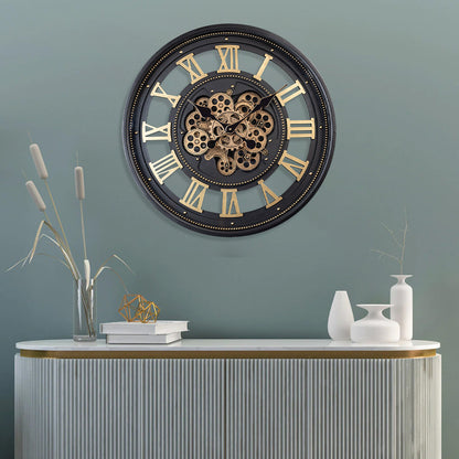 Elegant Eon Luxury Designer Watches  Wall Clock Online With Moving Gear Mechanism Buy Wall Clock Online (Steel Body)