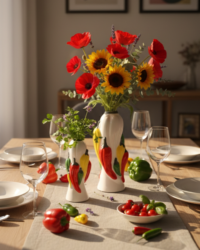 Spicy Motifs Ceramic Vase - Big