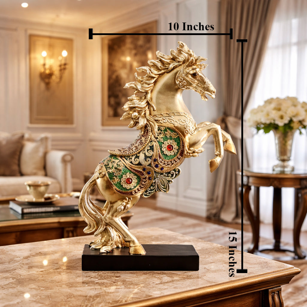 Golden Pride Horse Table Decoration Showpiece & Home Decoration Items