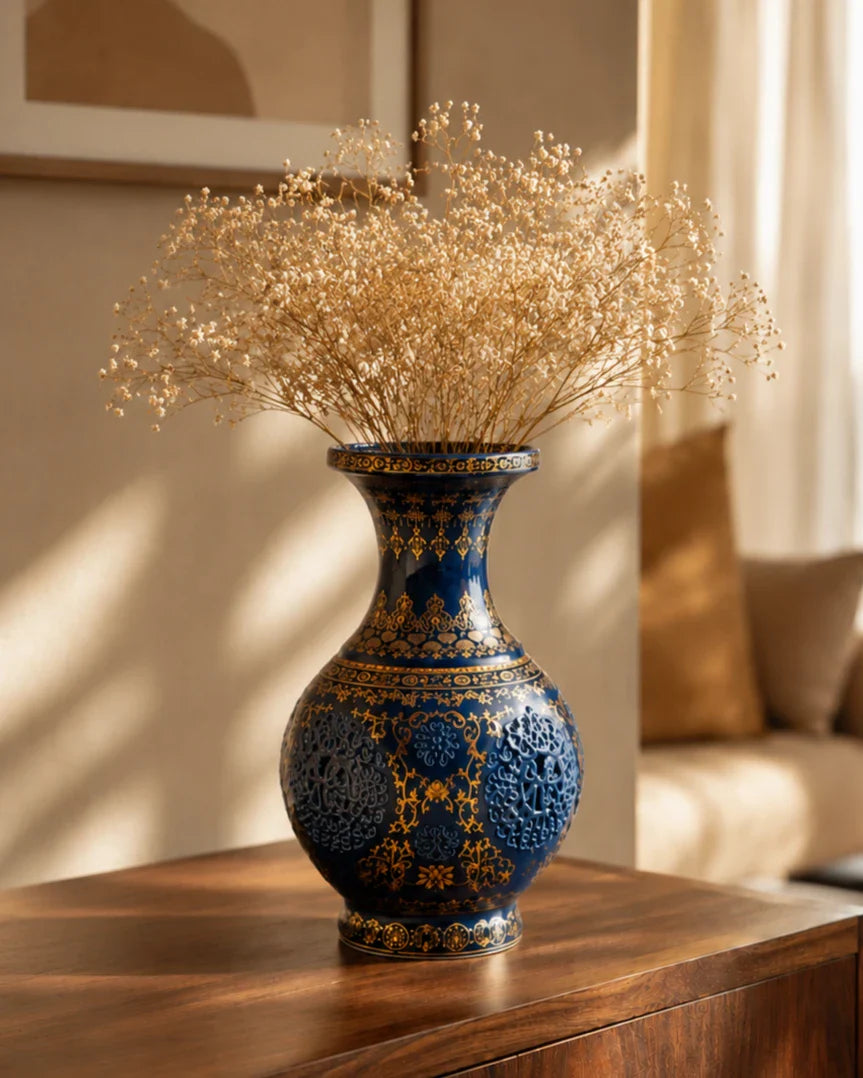 Imperial Blue Ornate Vase