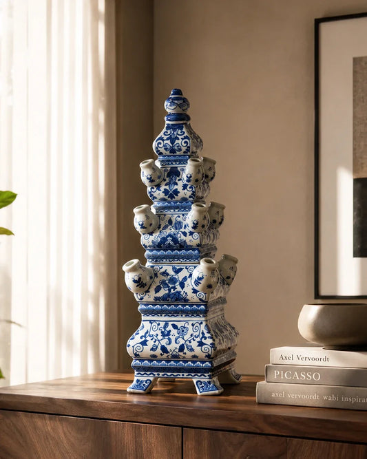 'Country Estate' Tulipiere Tower Vase - Blue