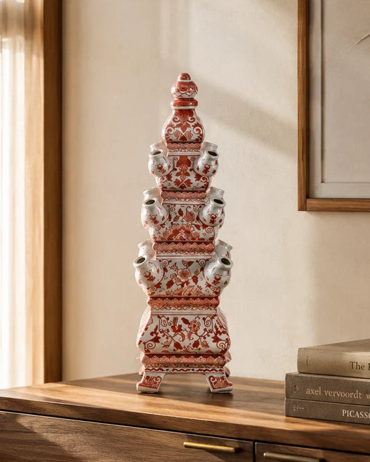 'Country Estate' Tulipiere Tower Vase - Red