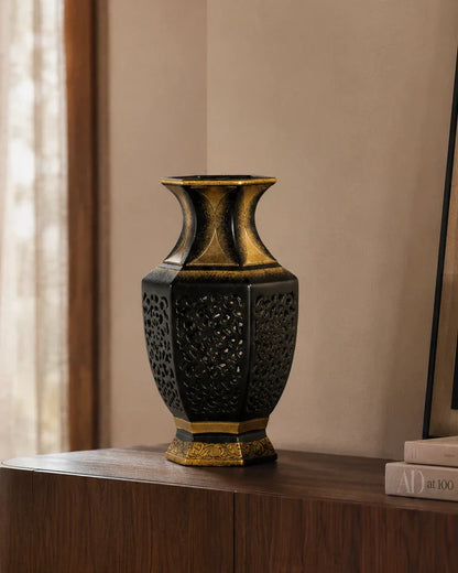 Imperial Noir Facet Cut Vase