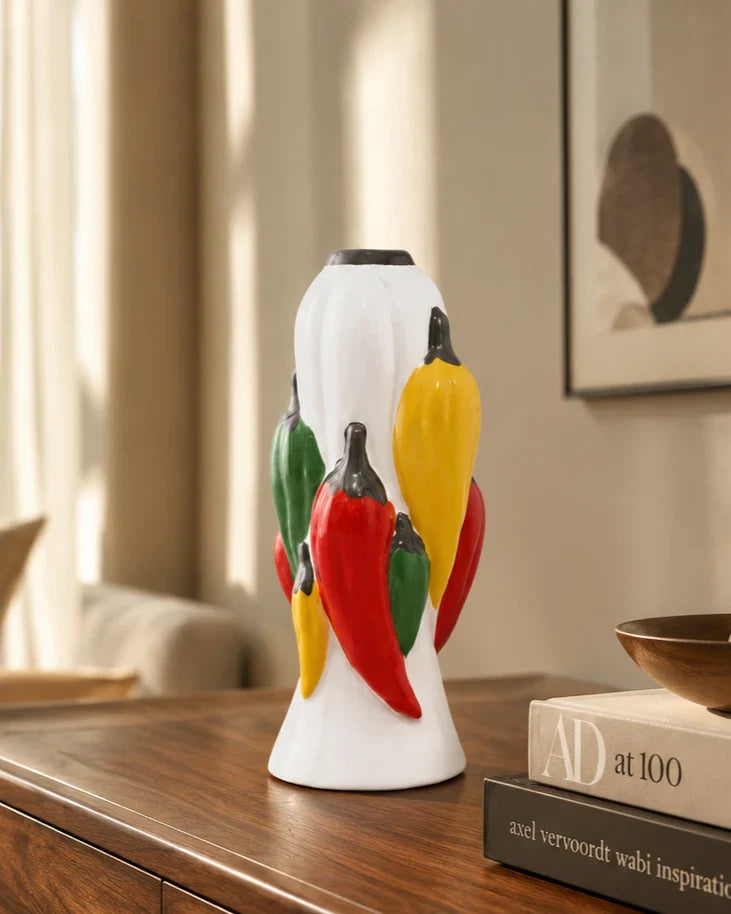 Spicy Motifs Ceramic Vase - Big