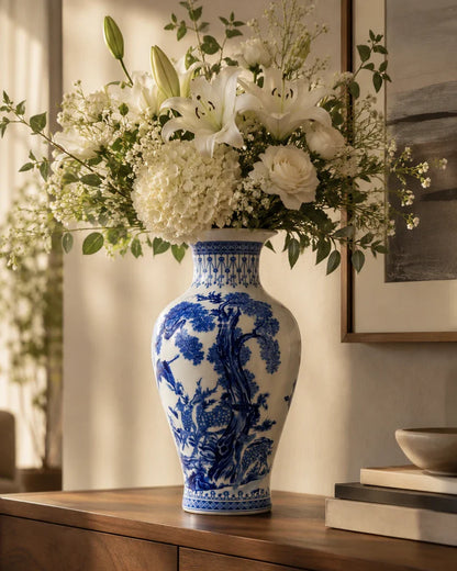 Blue & White Decorative Vase