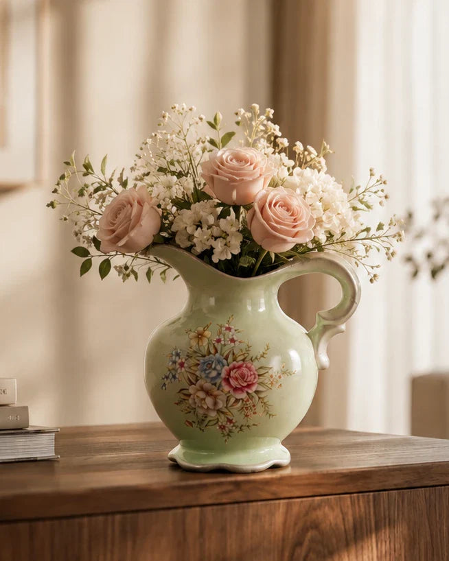 Pastel Bloom Elegance Pitcher Vase