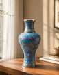 Majestic Enamel Cloisonne Flower Vase - Sky Blue