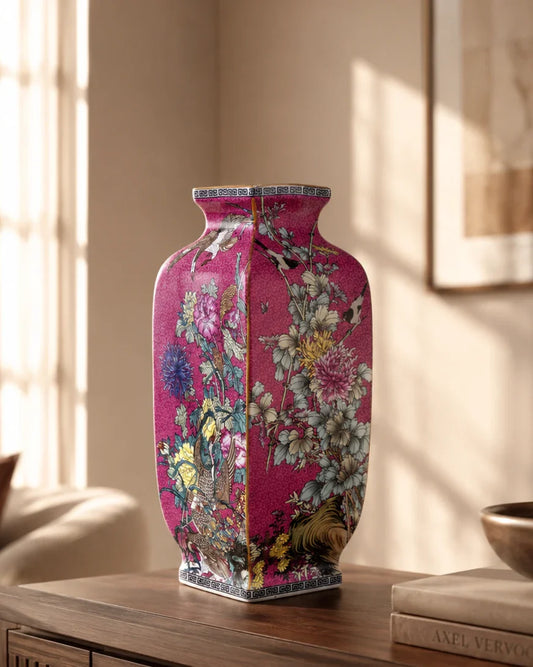 Blossom Cloisonn Enamel Vase - Pink