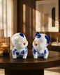 Playful Twin Monk Figurines - Set Of 2