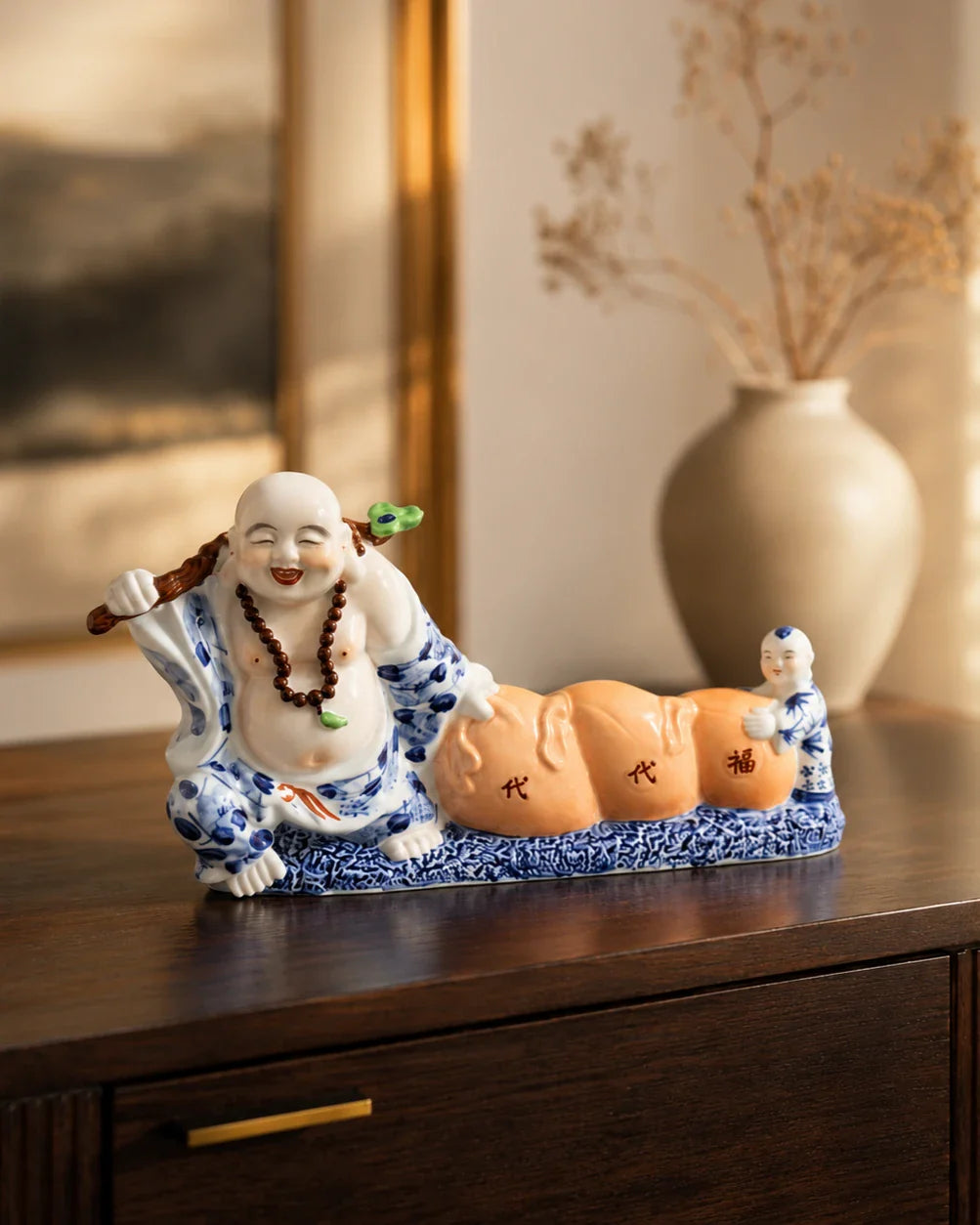 Laughing Monk Prosperity Figurine