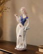 Graceful Lady With Blossoms - Fine Porcelain Figurine