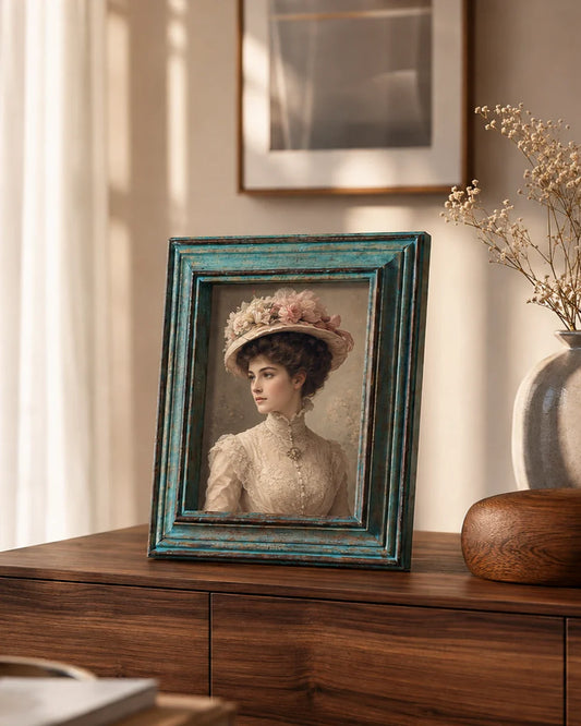 Turquoise Driftwood Photo Frame