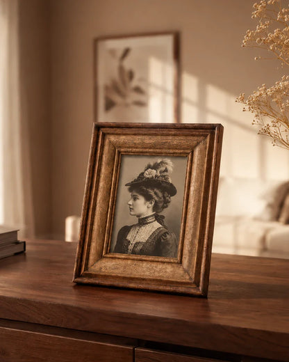 Rustic Walnut Border Photo Frame