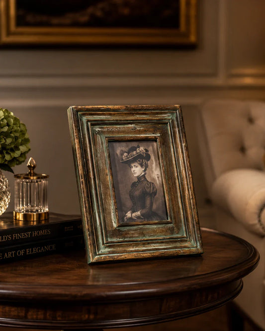 Vintage Teal Distressed Photo Frame
