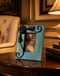 Turquoise Rustic Floral Accent Photo Frame