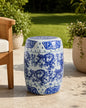 Blue Dragon Motif Garden Stool