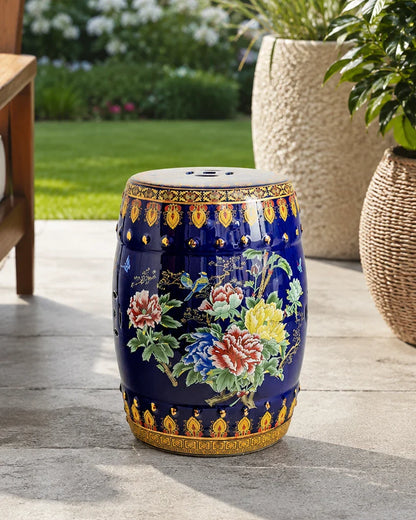 Royal Midnight Bloom Garden Stool