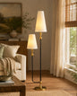 Contemporary Twin Light Floor Lamp - White