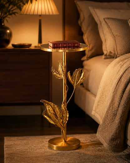 Golden Leaf Accent Table