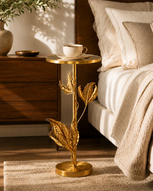 Golden Leaf Accent Table