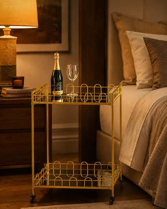 Aurora Luxe 2-Tier Bar Cart