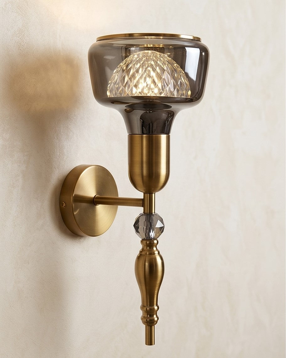 Éclaire Luxe Glass Wall Sconce - Smoky