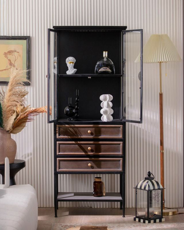 Roane Display Cabinet with Three Drawers