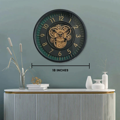 Chrono Master Luxury Wall clock With Moving Gear Mechanism (Steel Body)
