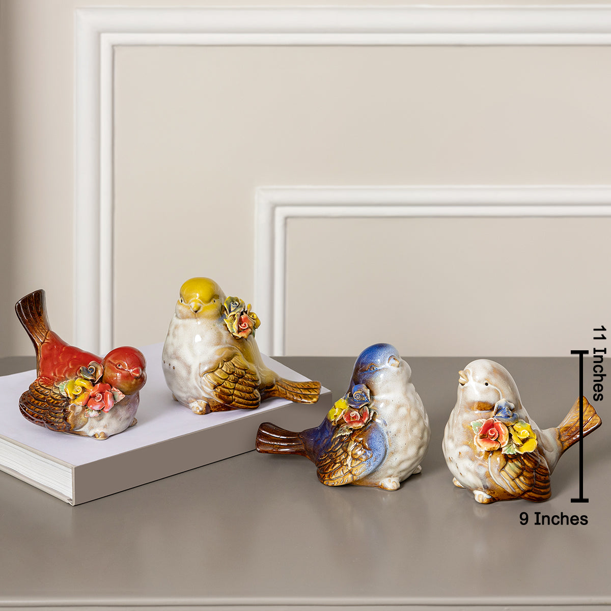 Cheerful Sparrows Table Decoration Showpiece for Home Décor