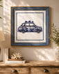 Blue & White Framed Wall art - 12"x12"