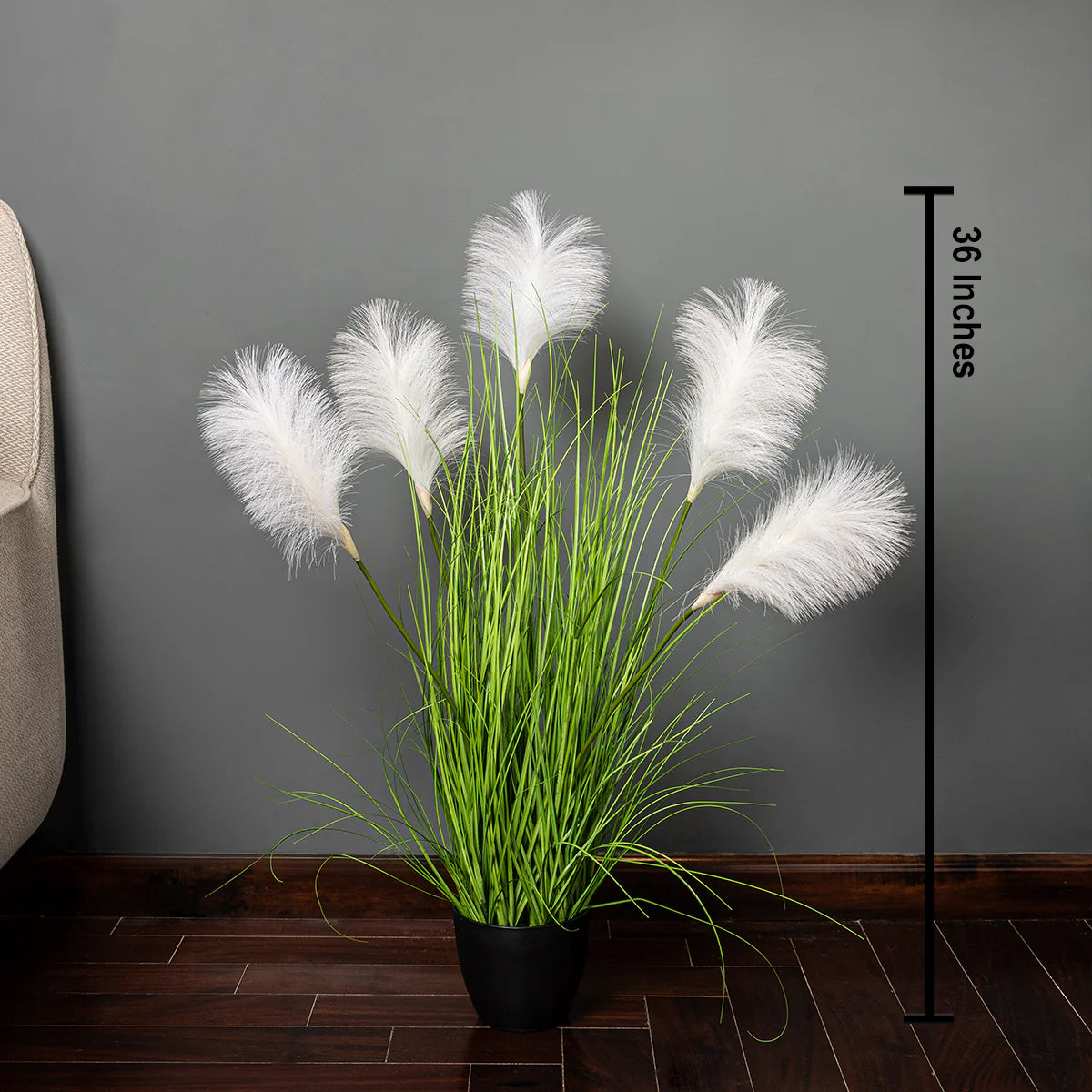 Soft Meadow Pampas Grass Artificial Plant  (3 Feet) (Natural Feel)