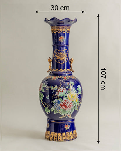 Royal Sapphire Floral Palace Vase