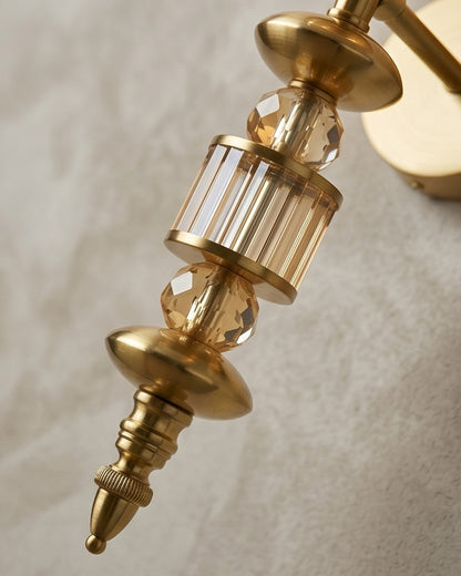 Auréve Crystal Brass Wall Sconce - Amber