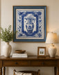 Blue & White Framed Wall art - 12"x12"