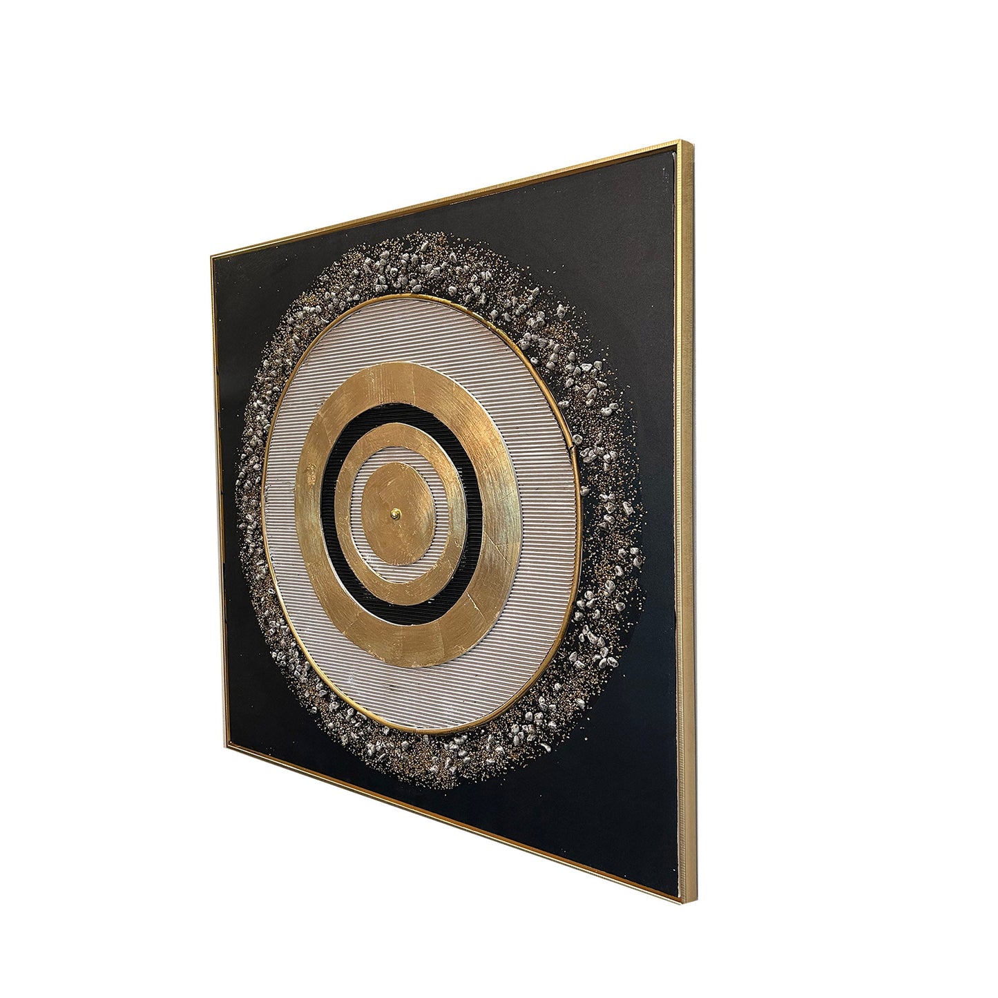 Golden Echoes Modern Wall Art (40 x 40 Inches)
