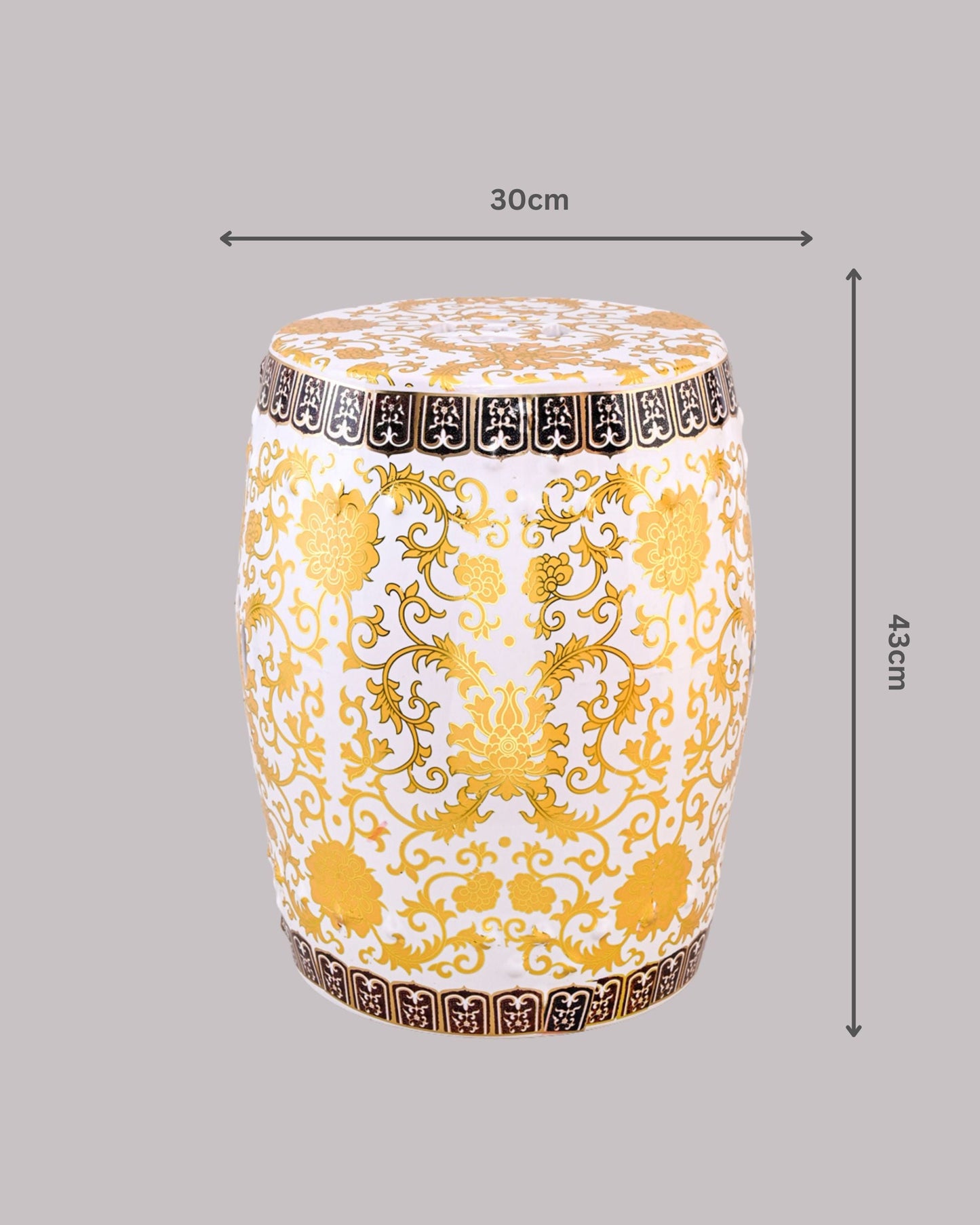 Royal Gold Floral Garden Stool
