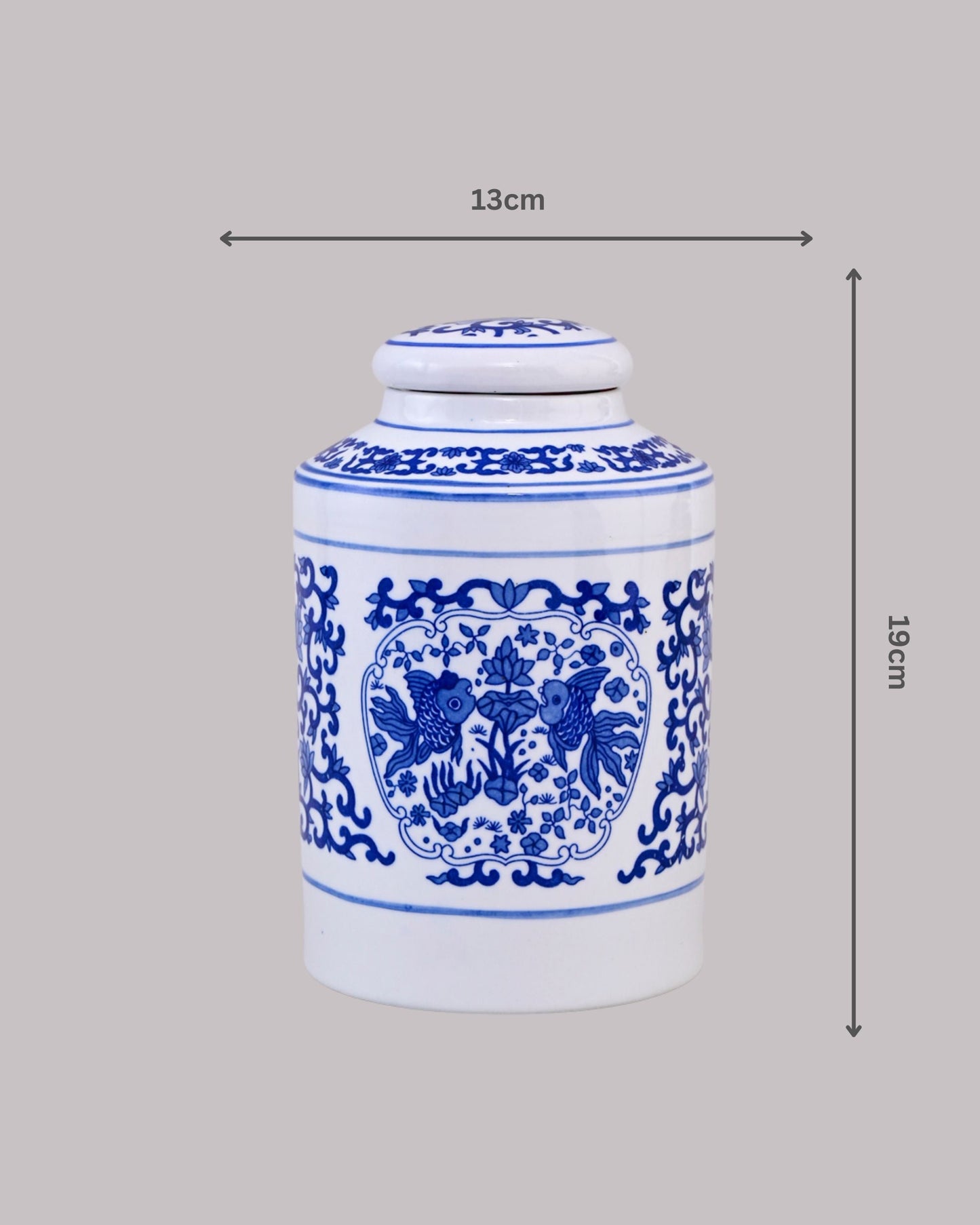 Blue Floral Heritage Ginger Jar