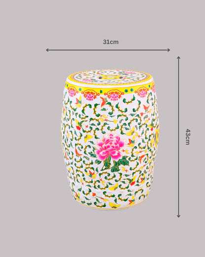 Floral Harmony Garden Stool