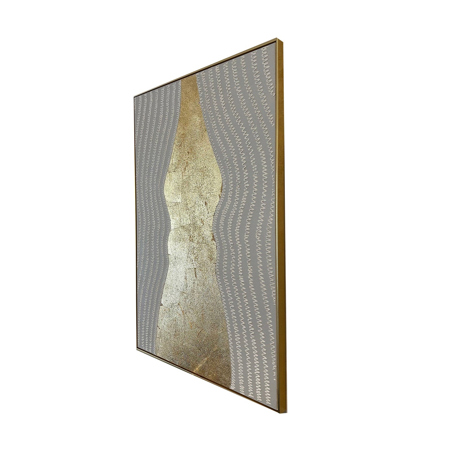 Serene Gold Mirage Modern Wall Art ( 32 x 47 Inches )