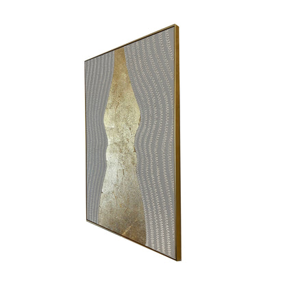 Serene Gold Mirage Modern Wall Art ( 32 x 47 Inches )